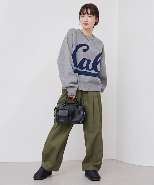 DISCUS ATHLETIC（ディスカス　アスレチック）の「【WEB限定・DISCUS（ディスカス）】 カレッジロゴジャガードニット②（ニット/セーター・レディース・その他1/グレー系・M/L）」の5枚目の写真