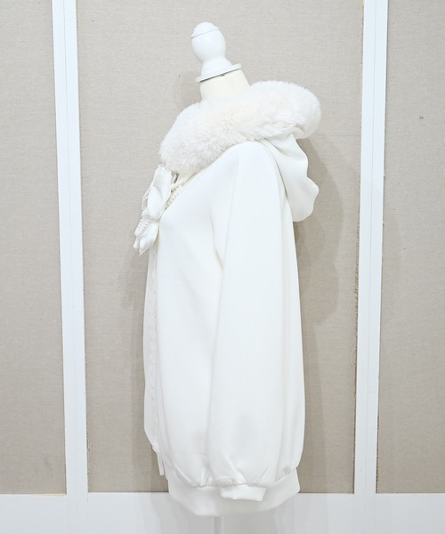 セール】りぼんタイ＆ファー付きロングパーカー（パーカー）｜MA*RS