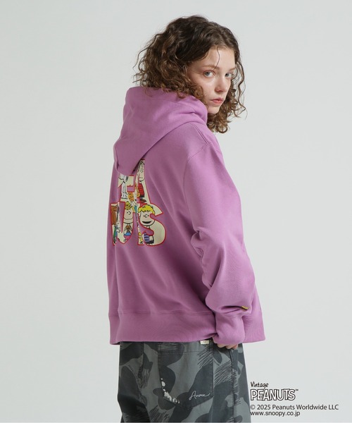 PEANUTS（ピーナッツ）の「《AVIREX × PEANUTS》PULLOVER PARKA / プルオーバーパーカー / ピーナッツ / アヴィレックス（パーカー・レディース・ブラック/パープル/ライトグレー・F）」の3枚目の写真
