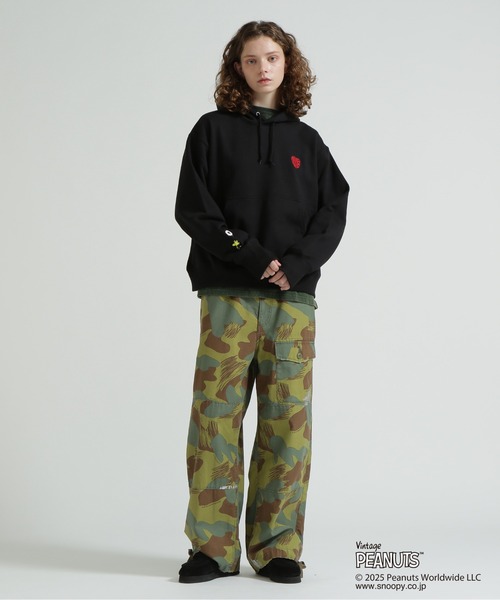 PEANUTS（ピーナッツ）の「《AVIREX × PEANUTS》PULLOVER PARKA / プルオーバーパーカー / ピーナッツ / アヴィレックス（パーカー・レディース・ブラック/パープル/ライトグレー・F）」の14枚目の写真