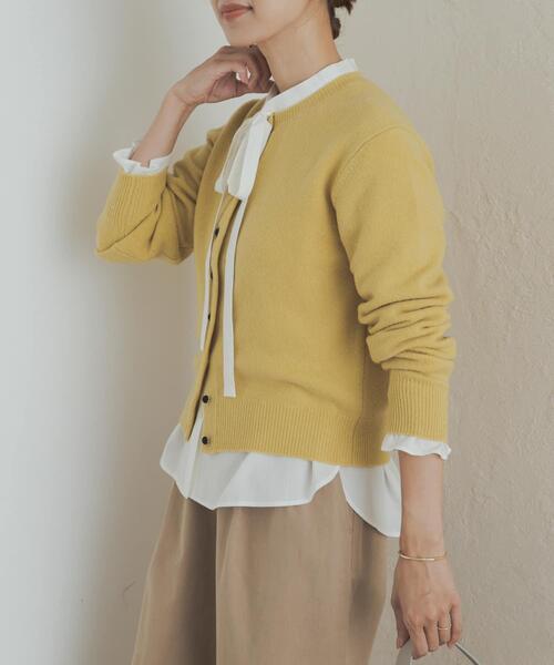 URBAN RESEARCH DOORS（アーバンリサーチドアーズ）の「コットンレーヨンリボンブラウス（シャツ/ブラウス・レディース・オフホワイト/チャコールグレー・MEDIUM）」の3枚目の写真