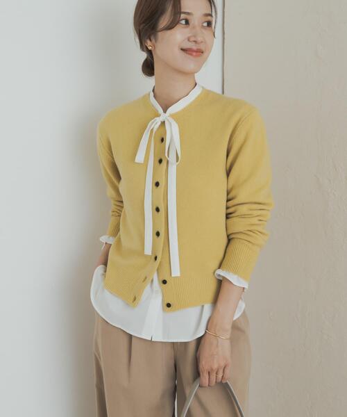 URBAN RESEARCH DOORS（アーバンリサーチドアーズ）の「コットンレーヨンリボンブラウス（シャツ/ブラウス・レディース・オフホワイト/チャコールグレー・MEDIUM）」の7枚目の写真