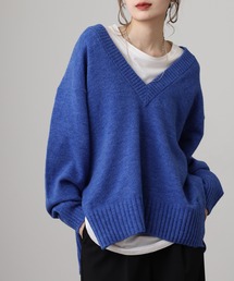 OMNES | もっちり深Vサイドスリットニット(ニット/セーター)