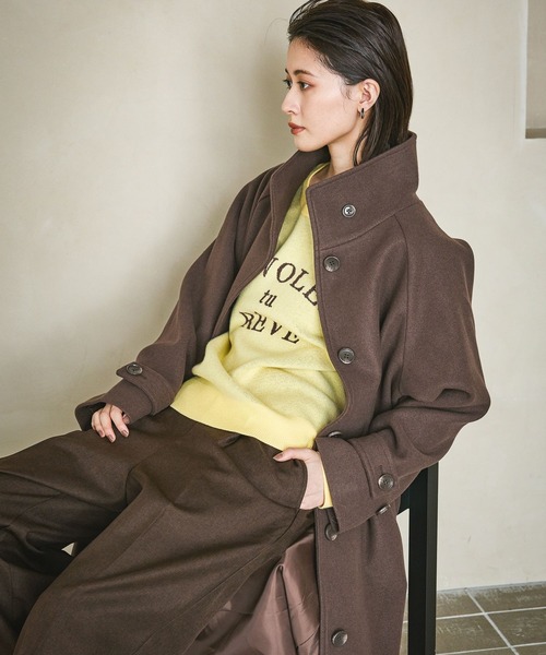 LAKOLE(ラコレ)の「ウーリーテックスタンドコート / 455473(その他アウター・レディース・ブラック/ベージュ/ブラウン/グレー・FREE)」の16枚目の写真