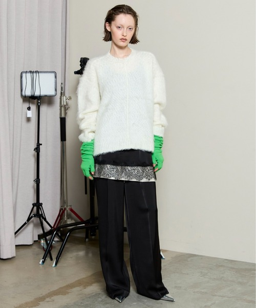 MAISON SPECIAL(メゾンスペシャル)の「Satin Skirt Pants / サテンスカートパンツ(その他パンツ・レディース・ブラック/ブルー/ボルドー・38/36)」の4枚目の写真