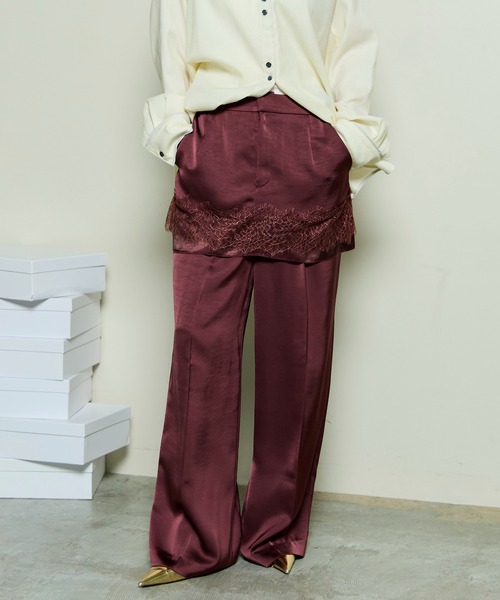 Satin Skirt Pants / サテンスカートパンツ（その他パンツ）｜MAISON