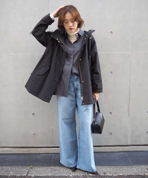 qualite scape（カリテ スケープ）の「【万能の羽織りがアップデートして登場！】ダブルドロストマウンテンパーカ/パーカー（マウンテンパーカー・レディース・ベージュ/ブラック・36/38）」の7枚目の写真