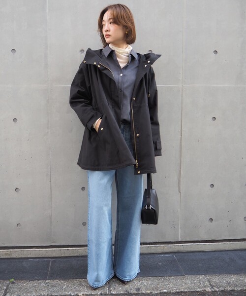 qualite scape（カリテ スケープ）の「【万能の羽織りがアップデートして登場！】ダブルドロストマウンテンパーカ/パーカー（マウンテンパーカー・レディース・ベージュ/ブラック・36/38）」の8枚目の写真