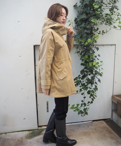 qualite scape（カリテ スケープ）の「【万能の羽織りがアップデートして登場！】ダブルドロストマウンテンパーカ/パーカー（マウンテンパーカー・レディース・ベージュ/ブラック・36/38）」の13枚目の写真