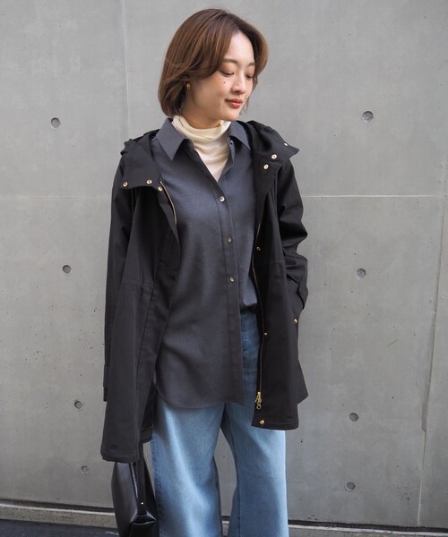 qualite scape（カリテ スケープ）の「【万能の羽織りがアップデートして登場！】ダブルドロストマウンテンパーカ/パーカー（マウンテンパーカー・レディース・ベージュ/ブラック・36/38）」の15枚目の写真