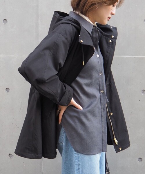 qualite scape（カリテ スケープ）の「【万能の羽織りがアップデートして登場！】ダブルドロストマウンテンパーカ/パーカー（マウンテンパーカー・レディース・ベージュ/ブラック・36/38）」の6枚目の写真