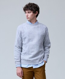 J.PRESS（ジェイプレス）の「ウール×カシミヤの上質素材【Cash Lamb's Wool】ケーブルクルーネック ニット_25年モデル（ニット/セーター）」
