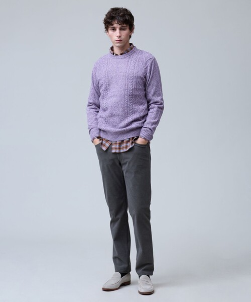 J.PRESS(ジェイプレス)の「ウール×カシミヤの上質素材【Cash Lamb's Wool】ケーブルクルーネック ニット_25年モデル(ニット/セーター・メンズ・ブルー系/ライトグレー系/ベージュ系/ネイビー系/パープル系・LARGE/MEDIUM/X-LARGE)」の22枚目の写真