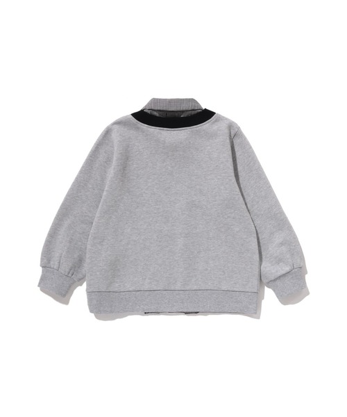 A BATHING APE（アベイシングエイプ）の「1ST CAMO APE HEAD SHIRT LAYERED CARDIGAN（スウェット・キッズ・ネイビー/グレー・110/130/140/120）」の3枚目の写真