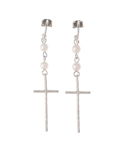 EVRIS（エヴリス）の「LONG CROSS MOTIF ピアス（ピアス（両耳用）・レディース・シルバー/ゴールド・FREE）」の9枚目の写真