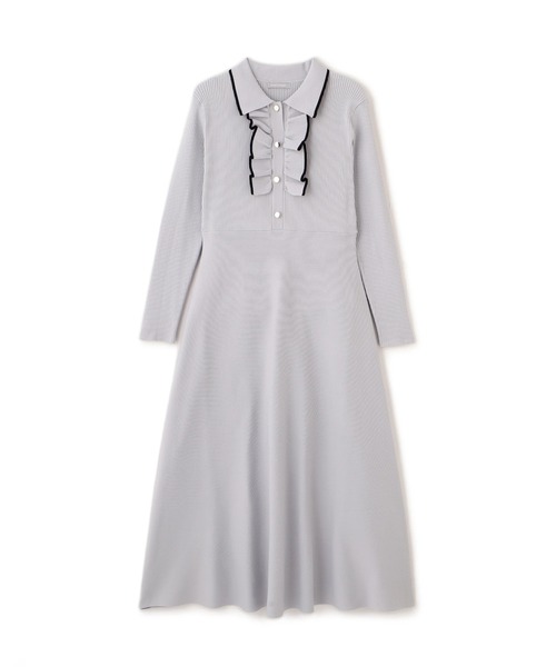 JILL by JILL STUART（ジルバイジルスチュアート）の「◇フリルポロニットワンピース（ワンピース・レディース・グレー/ブラック/ホワイト・FREE）」の9枚目の写真