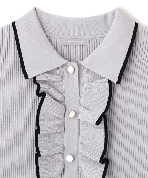 JILL by JILL STUART（ジルバイジルスチュアート）の「◇フリルポロニットワンピース（ワンピース・レディース・グレー/ブラック/ホワイト・FREE）」の11枚目の写真