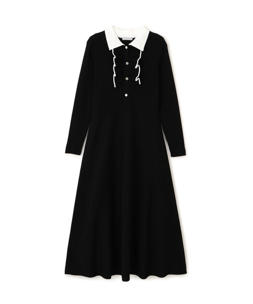 フリル袖 黒 ポロワンピース JILL by JILL STUART（ジルバイジルスチュアート）の「◇フリル