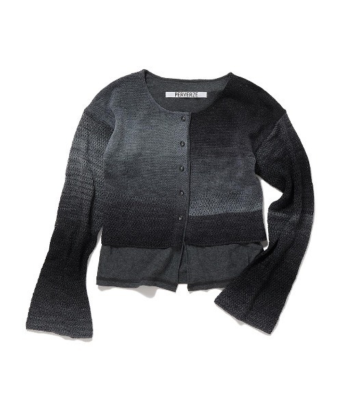 PERVERZE(パーバーズ)の「Double T-Layered Knit Cardigan(カーディガン/ボレロ・レディース・グレー/ベージュ・FREE)」の2枚目の写真