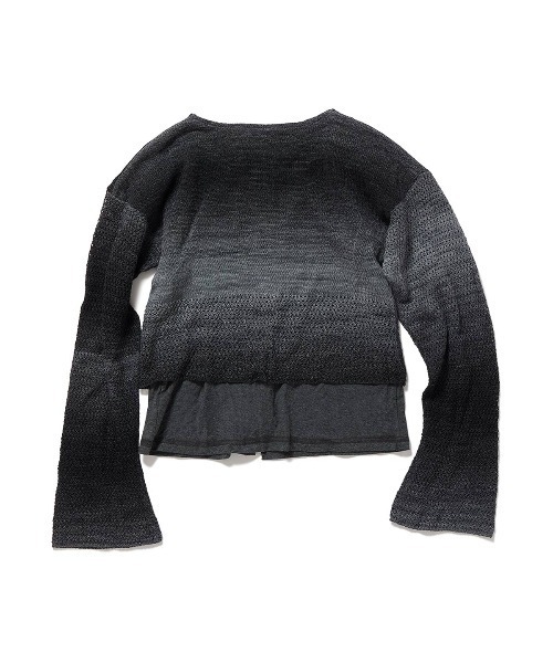 PERVERZE(パーバーズ)の「Double T-Layered Knit Cardigan(カーディガン/ボレロ・レディース・グレー/ベージュ・FREE)」の3枚目の写真