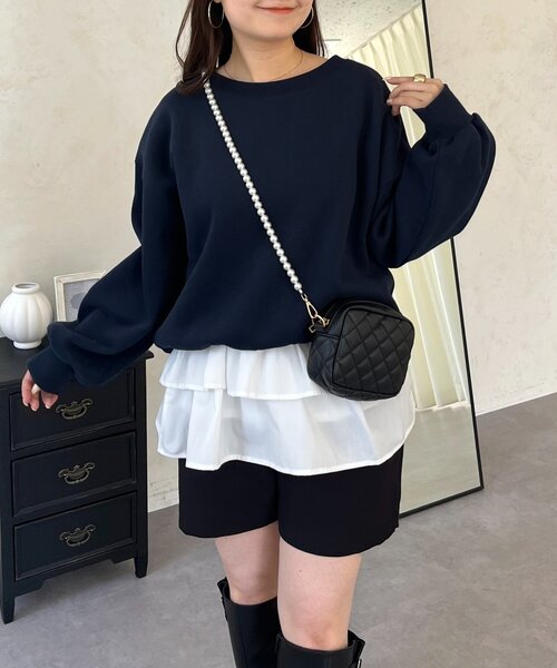 prose verse（プロズヴェール）の「バックメタル裏起毛スウェット（スウェット・レディース・ブラック/アイボリー/ピンク/レッド/ネイビー/ライトグレー/グレー・FREE）」の5枚目の写真