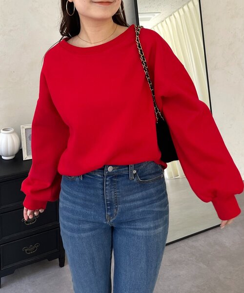 prose verse（プロズヴェール）の「バックメタル裏起毛スウェット（スウェット・レディース・ブラック/アイボリー/ピンク/レッド/ネイビー/ライトグレー/グレー・FREE）」の7枚目の写真