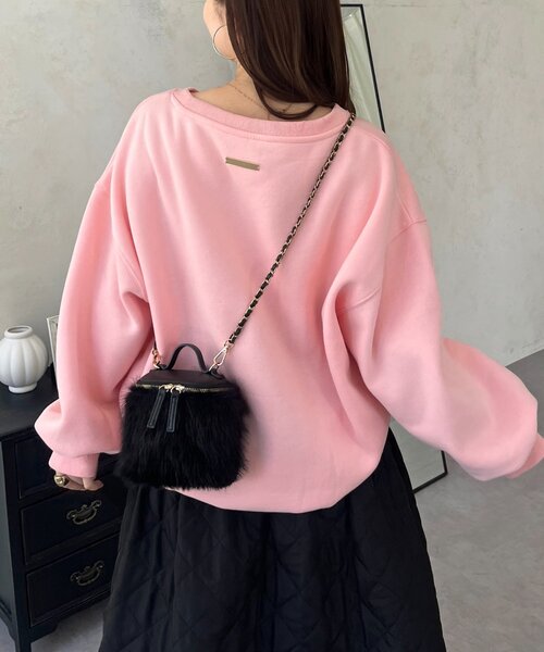 prose verse（プロズヴェール）の「バックメタル裏起毛スウェット（スウェット・レディース・ブラック/アイボリー/ピンク/レッド/ネイビー/ライトグレー/グレー・FREE）」の6枚目の写真