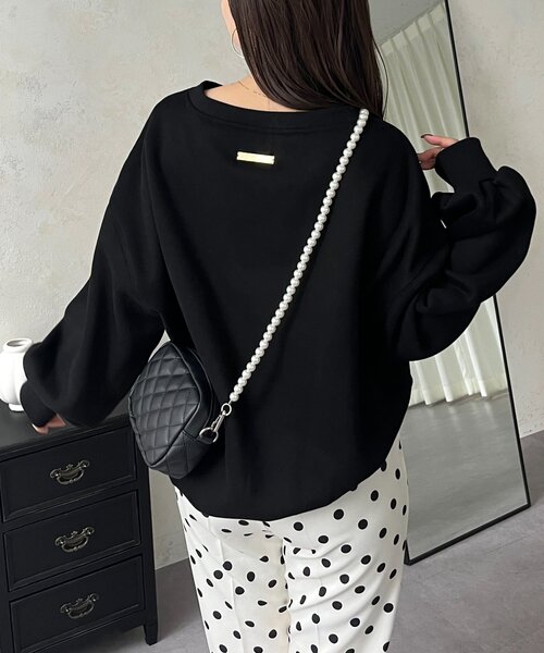 prose verse（プロズヴェール）の「バックメタル裏起毛スウェット（スウェット・レディース・ブラック/アイボリー/ピンク/レッド/ネイビー/ライトグレー/グレー・FREE）」の2枚目の写真