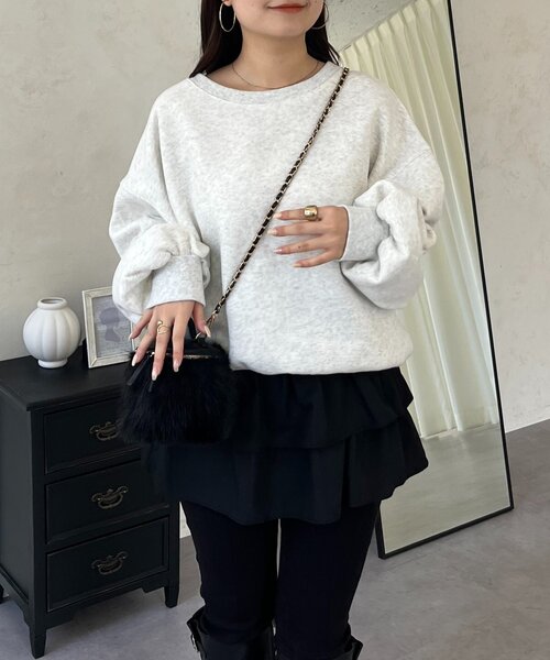 prose verse（プロズヴェール）の「バックメタル裏起毛スウェット（スウェット・レディース・ブラック/アイボリー/ピンク/レッド/ネイビー/ライトグレー/グレー・FREE）」の21枚目の写真