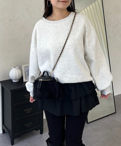 prose verse（プロズヴェール）の「バックメタル裏起毛スウェット（スウェット・レディース・ブラック/アイボリー/ピンク/レッド/ネイビー/ライトグレー/グレー・FREE）」の11枚目の写真