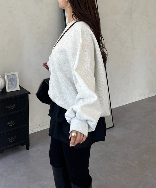 prose verse（プロズヴェール）の「バックメタル裏起毛スウェット（スウェット・レディース・ブラック/アイボリー/ピンク/レッド/ネイビー/ライトグレー/グレー・FREE）」の14枚目の写真