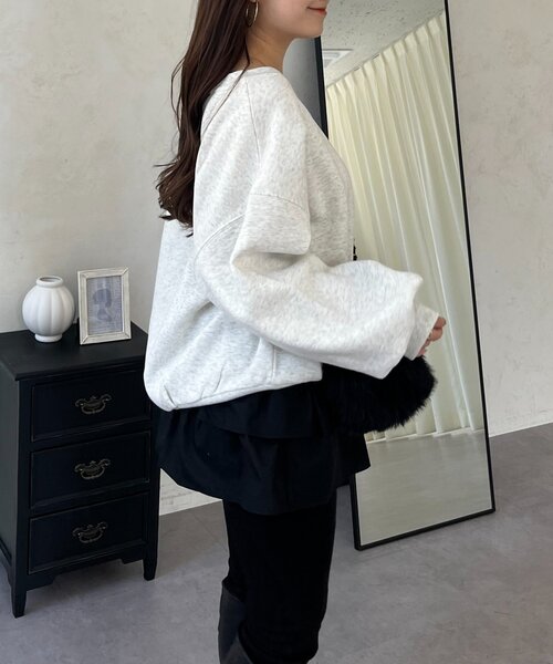 prose verse（プロズヴェール）の「バックメタル裏起毛スウェット（スウェット・レディース・ブラック/アイボリー/ピンク/レッド/ネイビー/ライトグレー/グレー・FREE）」の8枚目の写真