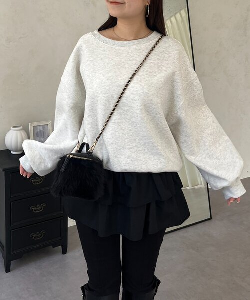 prose verse（プロズヴェール）の「バックメタル裏起毛スウェット（スウェット・レディース・ブラック/アイボリー/ピンク/レッド/ネイビー/ライトグレー/グレー・FREE）」の9枚目の写真