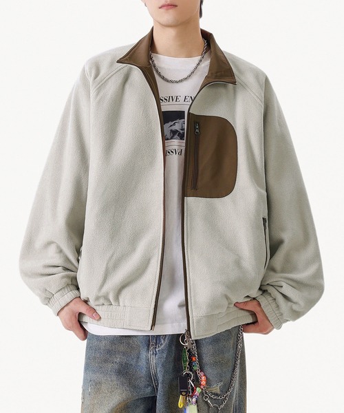 aimoha(アイモハ)の「リバーシブルナイロン×フリースジャケット/Reversible nylon and fleece jacket (SS)(ブルゾン・メンズ・ブラック/ブラウン/ホワイト・XX-LARGE/LARGE/X-LARGE)」の3枚目の写真