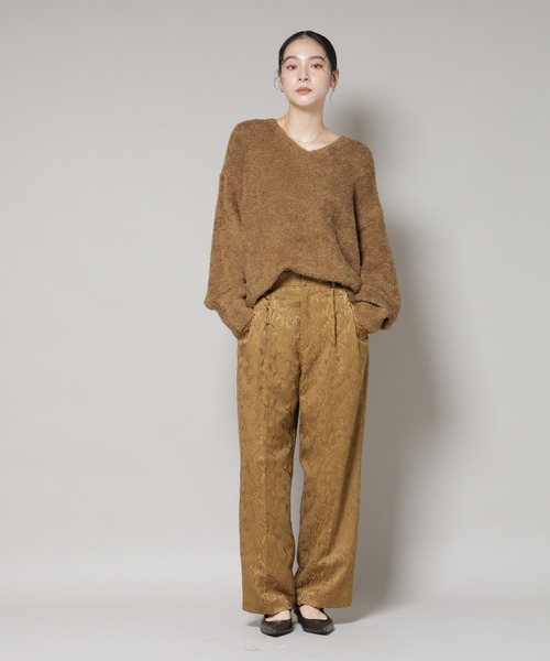 NANO universe（ナノユニバース）の「ウールフェザーVネックニットプルオーバー（ニット/セーター・レディース・オフホワイト/ライトブルー/カーキブラウン・FREE）」の14枚目の写真