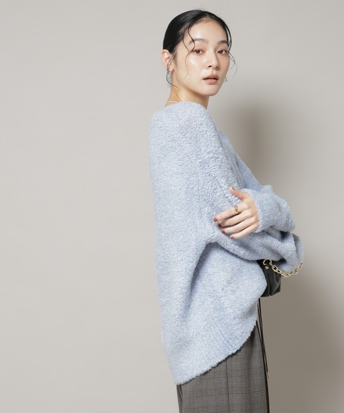 NANO universe（ナノユニバース）の「ウールフェザーVネックニットプルオーバー（ニット/セーター・レディース・オフホワイト/ライトブルー/カーキブラウン・FREE）」の20枚目の写真