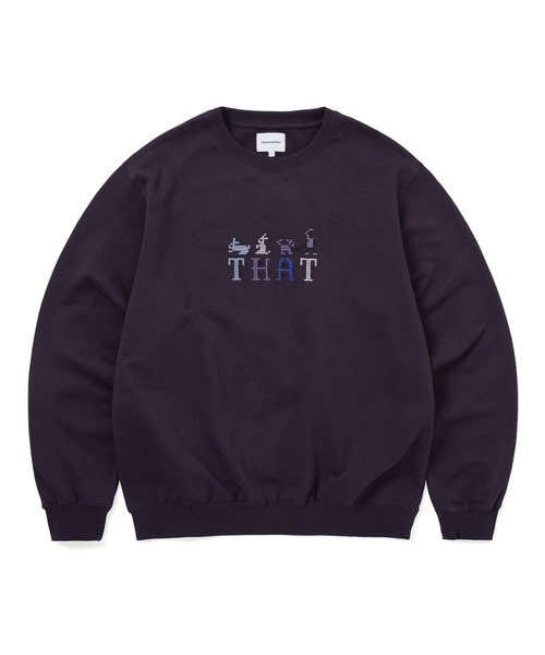 thisisneverthat(ディスイズネバーザット)の「THAT Embroidered Crewneck(スウェット・メンズ・ブラック/ダークグレー/ダークパープル・M/L/XL/S)」の1枚目の写真