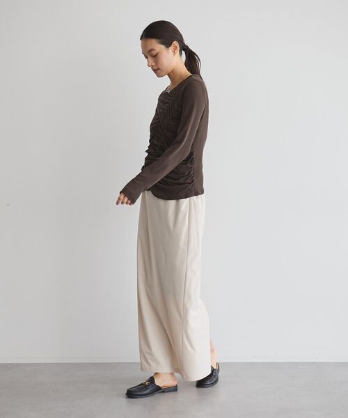 GARAGE OF GOOD CLOTHING（ガレージオブグッドクロージング）の「【日本製】シアーシャーリングプルオーバー（Tシャツ/カットソー・レディース・ブラウン/ホワイト・FREE）」の9枚目の写真