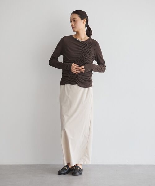 GARAGE OF GOOD CLOTHING（ガレージオブグッドクロージング）の「【日本製】シアーシャーリングプルオーバー（Tシャツ/カットソー・レディース・ブラウン/ホワイト・FREE）」の10枚目の写真