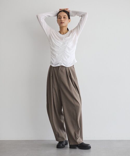 GARAGE OF GOOD CLOTHING（ガレージオブグッドクロージング）の「【日本製】シアーシャーリングプルオーバー（Tシャツ/カットソー・レディース・ブラウン/ホワイト・FREE）」の17枚目の写真