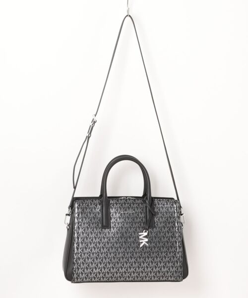 MICHAEL KORS（マイケルコース）の「LAILA メタリック サッチェル ミディアム - MKシグネチャー（ハンドバッグ・レディース・ブラック・FREE）」の5枚目の写真