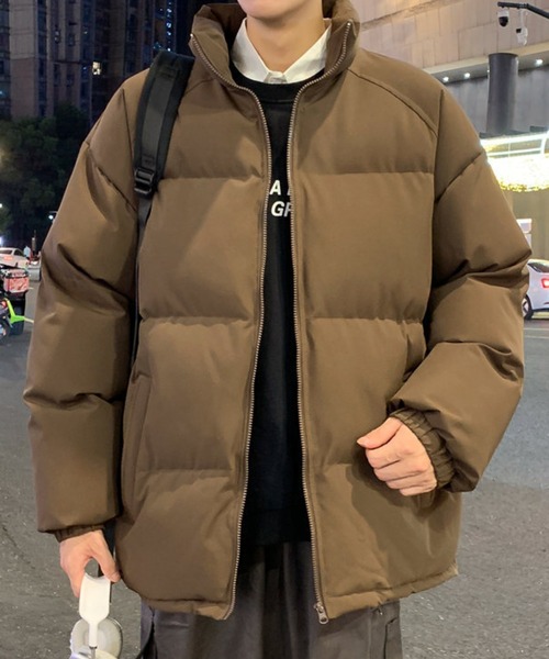 SHEPP(シープ)の「ベーシックスタンドネック中綿ジャケット(ダウンジャケット/コート・メンズ・アイボリー/カーキ/ブラック/ブラウン/グレー・L/M)」の1枚目の写真