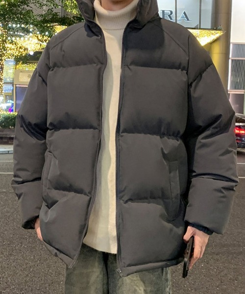 SHEPP(シープ)の「ベーシックスタンドネック中綿ジャケット(ダウンジャケット/コート・メンズ・アイボリー/カーキ/ブラック/ブラウン/グレー・L/M)」の4枚目の写真