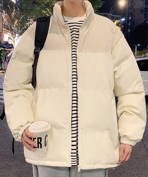 SHEPP(シープ)の「ベーシックスタンドネック中綿ジャケット(ダウンジャケット/コート・メンズ・アイボリー/カーキ/ブラック/ブラウン/グレー・L/M)」の7枚目の写真