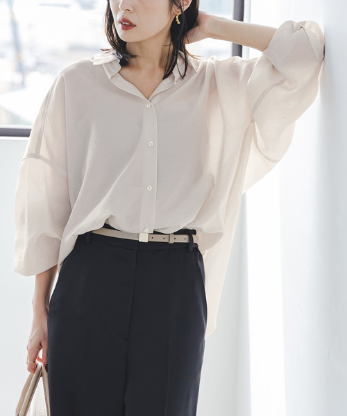 ふ*り様 NOBLE イージーケアルーズドレープシャツ 追加》イージーケアルーズドレープシャツ（シャツ/ブラウス）｜NOBLE