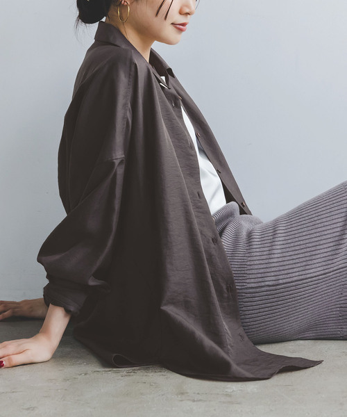 追加》イージーケアルーズドレープシャツ（シャツ/ブラウス）｜NOBLE