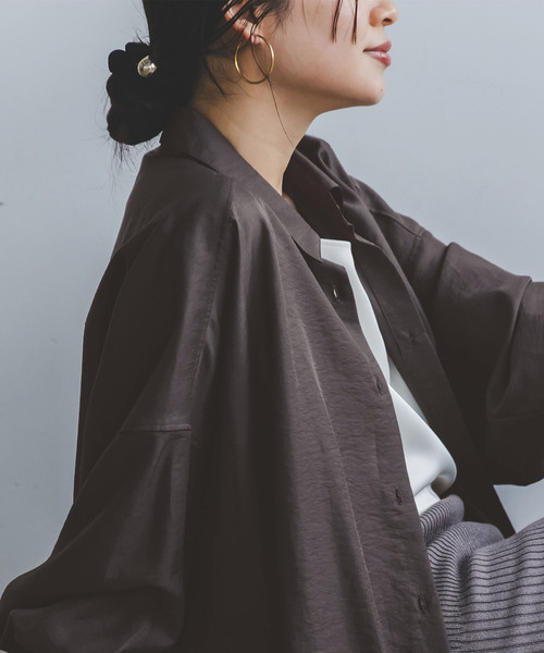 追加》イージーケアルーズドレープシャツ（シャツ/ブラウス）｜NOBLE