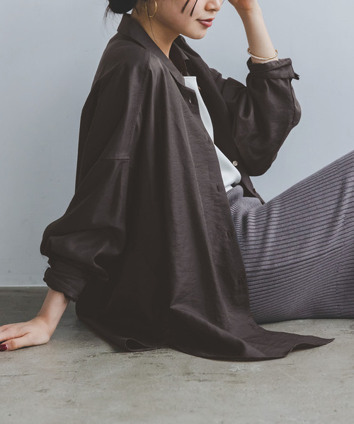 追加》イージーケアルーズドレープシャツ（シャツ/ブラウス）｜NOBLE
