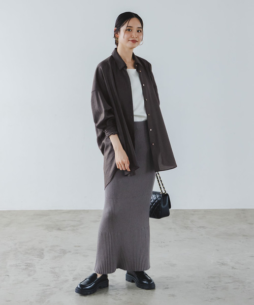 追加》イージーケアルーズドレープシャツ（シャツ/ブラウス）｜NOBLE