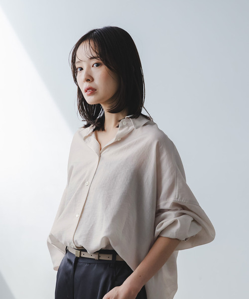 NOBLE イージーケアルーズドレープシャツ 追加》イージーケアルーズドレープシャツ（シャツ／ブラウス）｜NOBLE